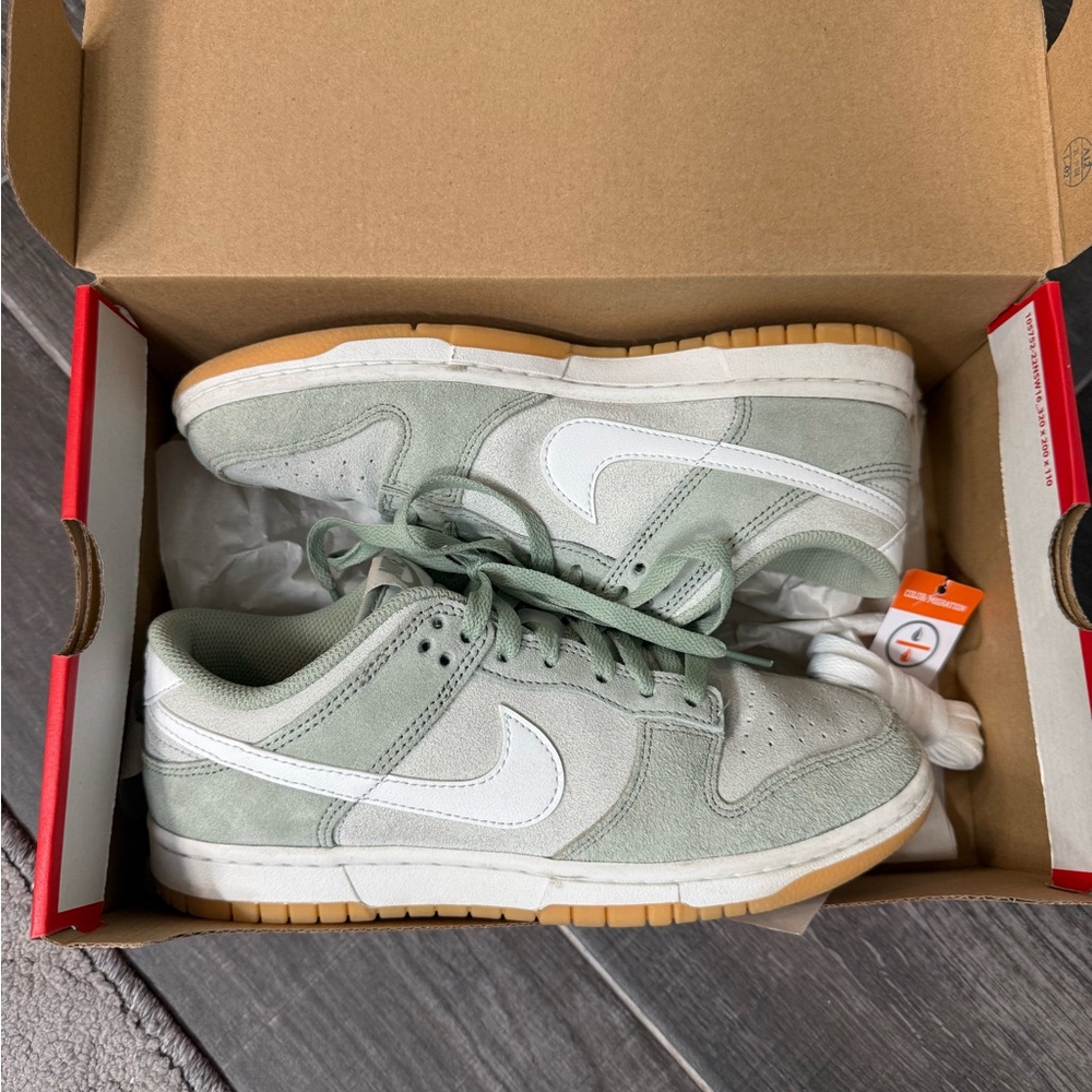 Nike Sage Green and White Sneakers
